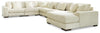 Seccional Lindyn de 6 piezas con chaise longue y otomana