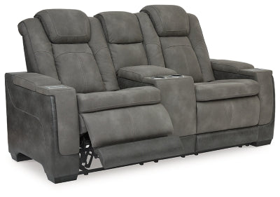 Loveseat reclinable eléctrico DuraPella de última generación con consola