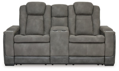 Loveseat reclinable eléctrico DuraPella de última generación con consola
