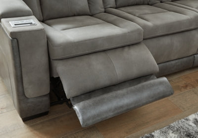 Loveseat reclinable eléctrico DuraPella de última generación con consola