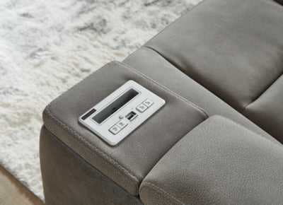 Loveseat reclinable eléctrico DuraPella de última generación con consola