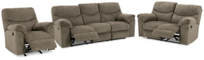 Sofá reclinable, loveseat y sillón reclinable Alphons