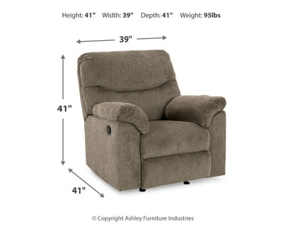Sofá reclinable, loveseat y sillón reclinable Alphons