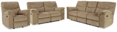 Sofá reclinable, loveseat y sillón reclinable Alphons