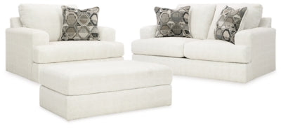 Loveseat Karinne, sillón extragrande y otomana decorativa