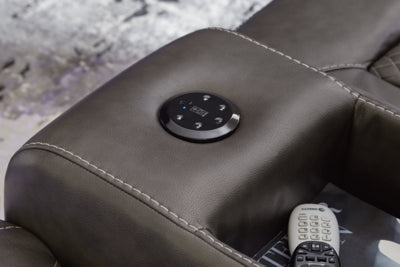 Loveseat reclinable eléctrico Fyne-Dyme con consola