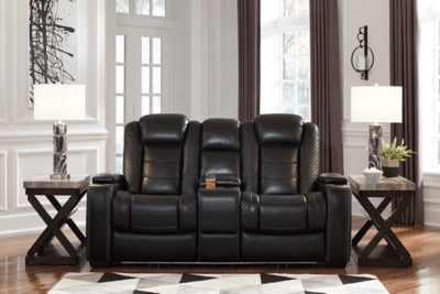 Loveseat reclinable eléctrico Party Time con consola