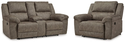 Loveseat reclinable y sillón reclinable extragrande Laresview