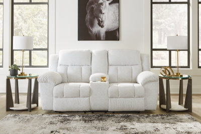 Loveseat reclinable Frohn con consola