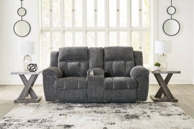 Loveseat reclinable Frohn con consola
