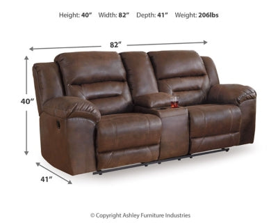 Sofá reclinable Stoneland con consola