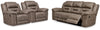Sofá reclinable Stoneland y dos sillones reclinables