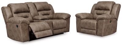 Sofá reclinable de dos plazas y sillón reclinable eléctrico Stoneland