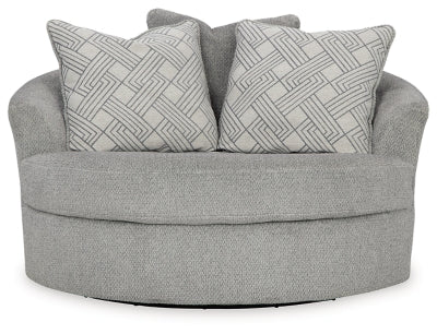 Casselbury Oversized Swivel Chair and Ottoman