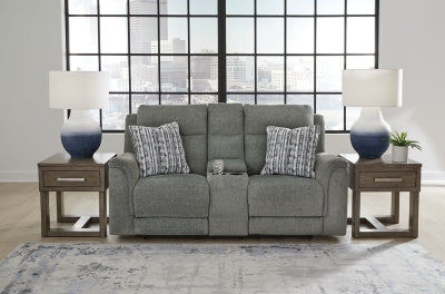Loveseat reclinable eléctrico Overflow con consola