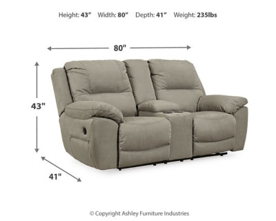 Loveseat reclinable Gaucho de última generación con consola