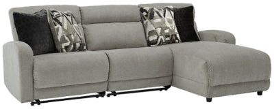 Colleyville - Seccional reclinable eléctrico de 3 piezas con chaise longue
