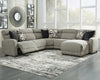 Colleyville - Seccional reclinable eléctrico de 5 piezas con chaise longue