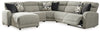 Colleyville - Seccional reclinable eléctrico de 5 piezas con chaise longue