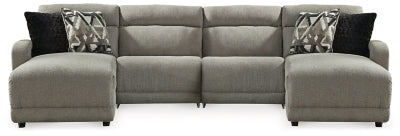 Colleyville - Seccional reclinable eléctrico de 4 piezas con chaise longue