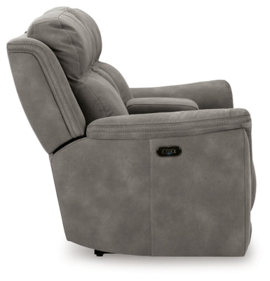 Loveseat reclinable eléctrico DuraPella de última generación con consola
