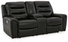 Loveseat reclinable eléctrico Warlin con consola