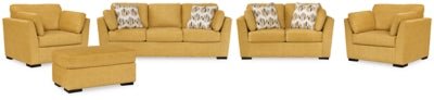 Keerwick Sofa, Loveseat, Ottoman and 2 Chairs