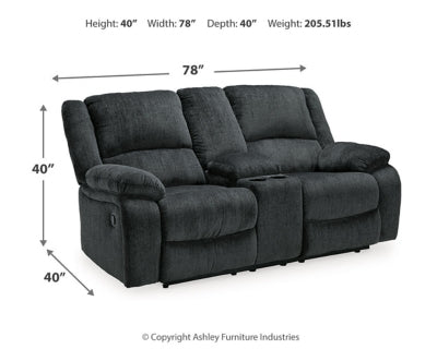 Draycoll Reclining Loveseat with Console