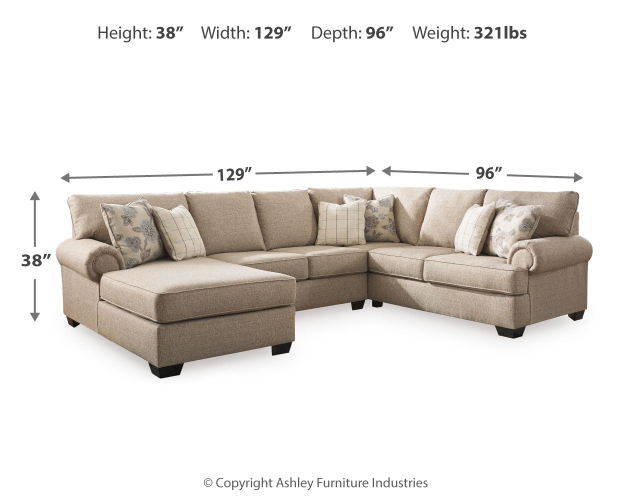 Baceno 3-Piece Sectional with Chaise