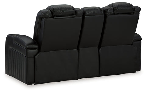 Sofá de dos plazas reclinable eléctrico Caveman Den con consola