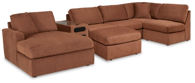 Seccional Modmax de 6 piezas con chaise longue y otomana