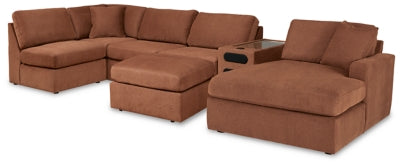 Seccional Modmax de 6 piezas con chaise longue y otomana