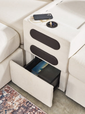 Seccional Modmax de 6 piezas con chaise longue y otomana