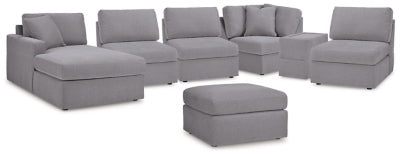 Seccional Modmax de 6 piezas con chaise longue y otomana