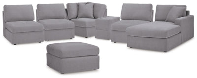 Seccional Modmax de 6 piezas con chaise longue y otomana