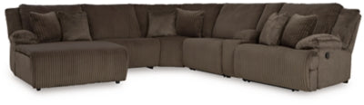 Seccional reclinable de 6 piezas de primer nivel con chaise longue