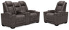 Loveseat reclinable eléctrico y sillón reclinable eléctrico HyllMont