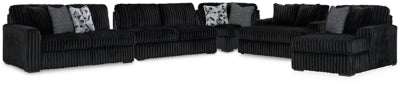 Seccional de 4 piezas y chaise longue extragrande Midnight-Madness
