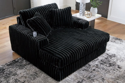 Sofá seccional de 3 piezas, chaise longue y otomana decorativa extragrande Midnight-Madness