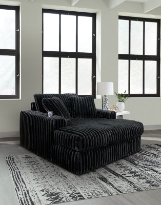 Sofá seccional de 3 piezas, chaise longue y otomana decorativa extragrande Midnight-Madness