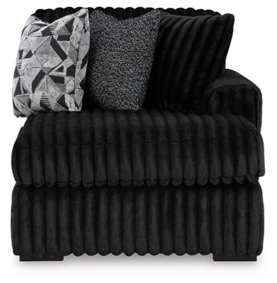 Seccional de dos piezas y chaise longue extragrande Midnight-Madness