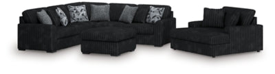 Sofá seccional de 3 piezas, chaise longue y otomana decorativa extragrande Midnight-Madness