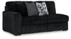 Sofá seccional de 3 piezas, chaise longue y otomana decorativa extragrande Midnight-Madness