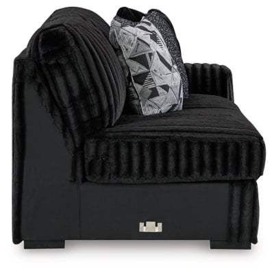 Sofá seccional de 3 piezas, chaise longue y otomana decorativa extragrande Midnight-Madness