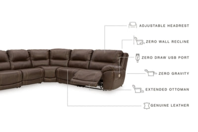 Seccional reclinable eléctrico Dunleith de 5 piezas