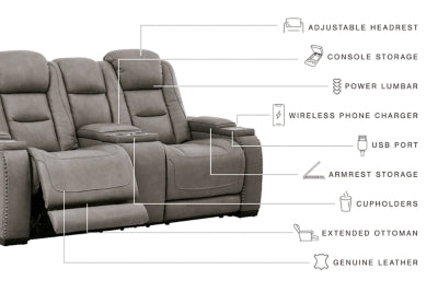 The Man-Den Power Reclining Loveseat with Console