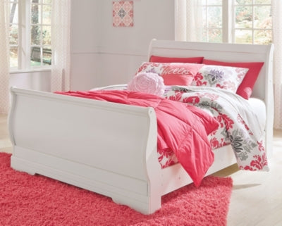 Cama tipo trineo Anarasia, tocador y mesita de noche