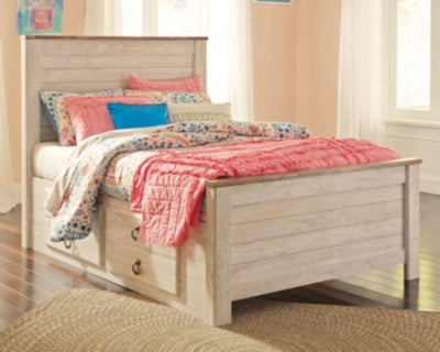 Cama Willowton de tamaño completo con dos cajones de almacenamiento