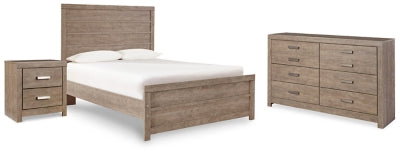 Cama, tocador y mesita de noche Culverbach con paneles completos