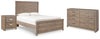 Cama, tocador y mesita de noche Culverbach con paneles completos